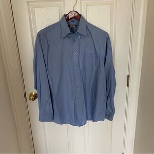 Kenneth Cole Reaction men’s long sleeve button down shirt in blue SZ L 34-35